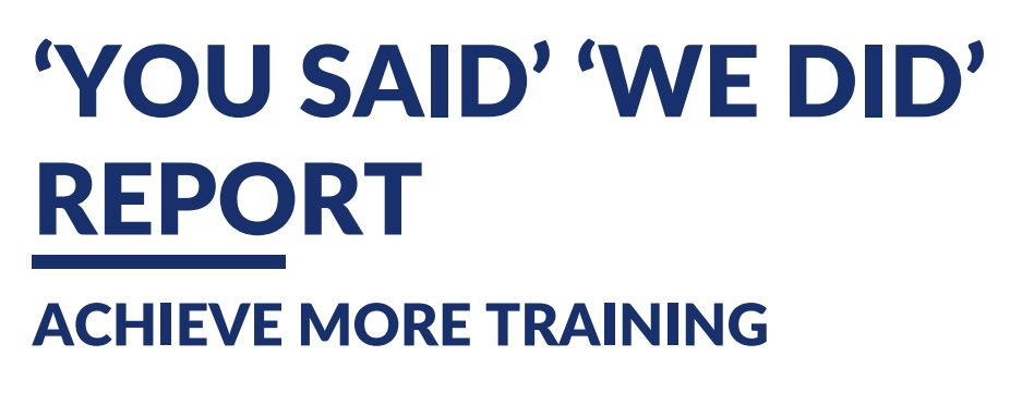 You Said, We Did Report: English version